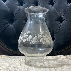 Vintage 1980 Pyrex Snowflake Glass Oil Lamp Shade